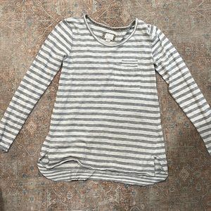 Anthropologie Stripe Long Sleeve Crew Neck